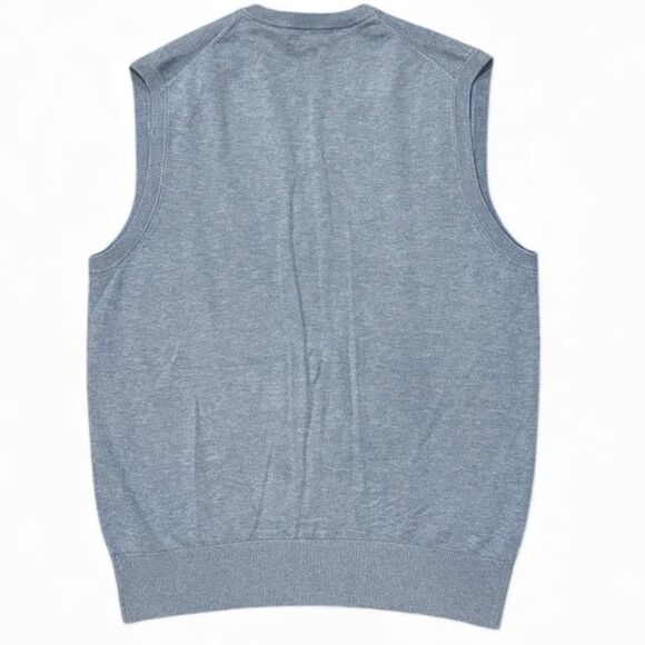 Peter Millar Sweater Vest Mens Medium Blue Argyle Silk Cotton Cashmere Golf - Picture 2 of 8